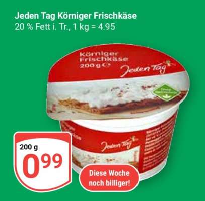 Jeden Tag Körniger Frischkäse