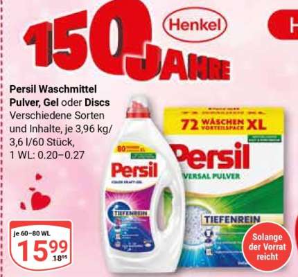 Persil Waschmittel Pulver, Gel oder Discs