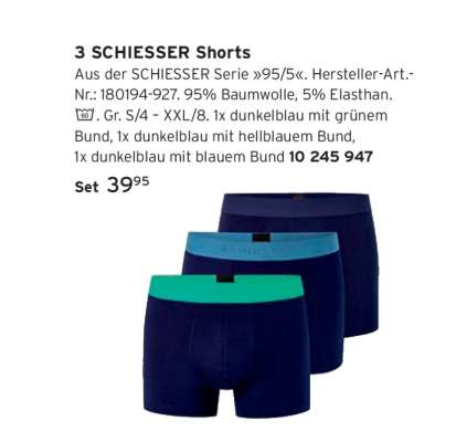 3 SCHIESSER Shorts
