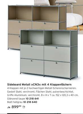 Sideboard Metall »CN3« mit 4 Klappenfächern