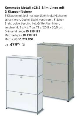 Kommode Metall »CN3 Slim Line« mit 3 Klappenfächern