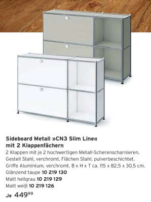 Sideboard Metall »CN3 Slim Line« mit 2 Klappenfächern