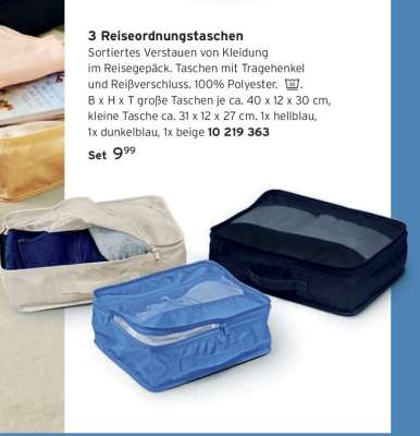3 Reiseordnungstaschen