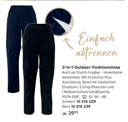 2-in-1-Outdoor-Funktionshose
