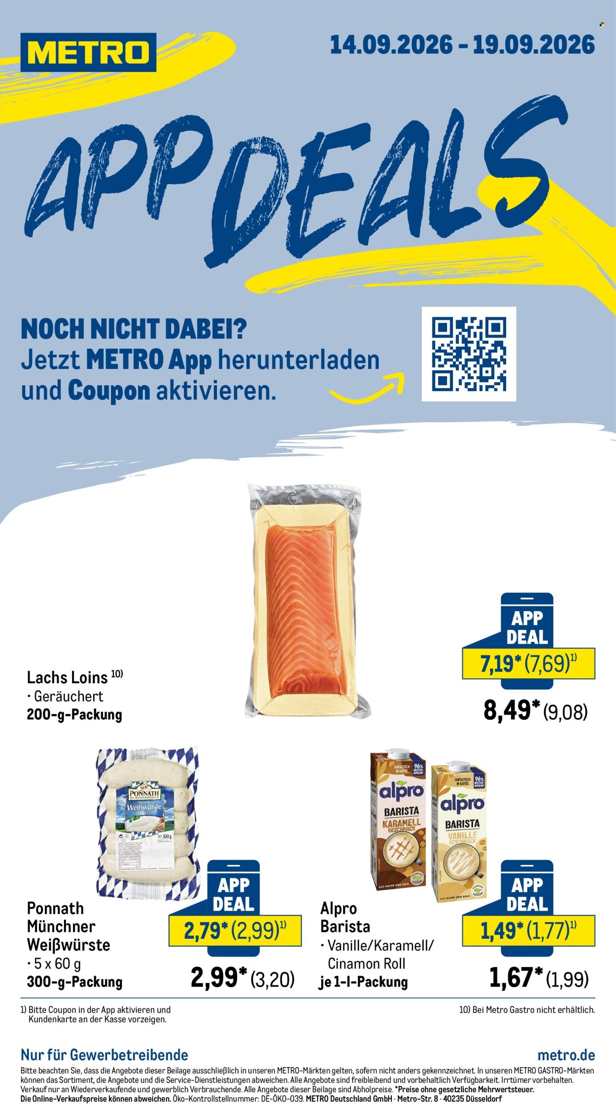 Metro Prospekte  - 14.09.2026 - 19.09.2026. Seite 1