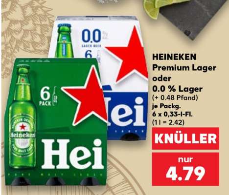 HEINEKEN Premium Lager oder 0.0 % Lager