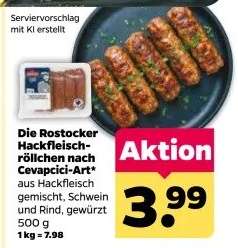 Die Rostocker Hackfleischröllchen nach Cevapcici-Art