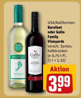 Barefoot oder Gallo Family Vineyards