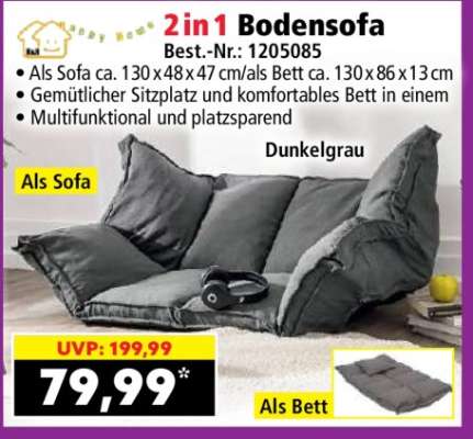 2 in 1 Bodensofa