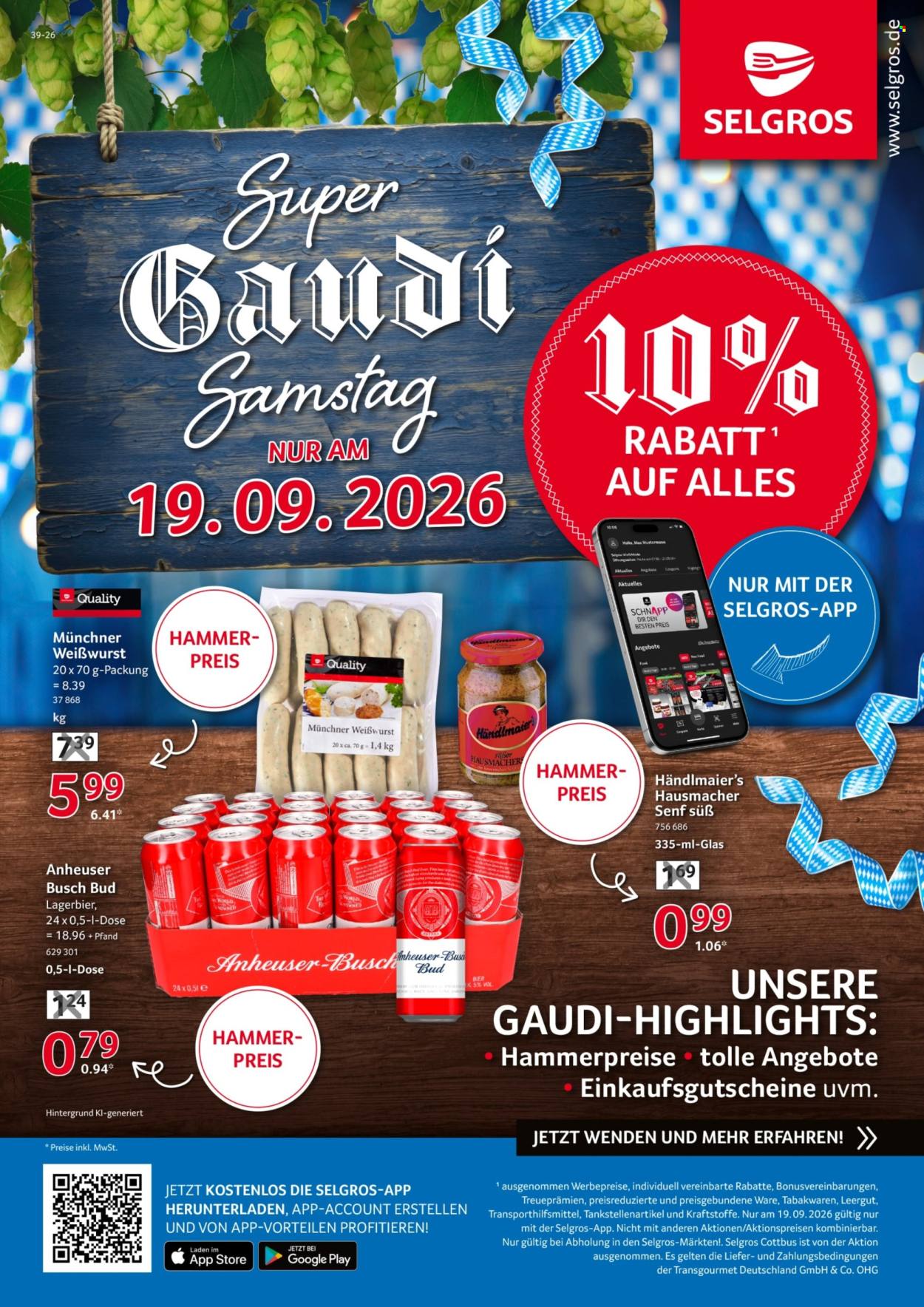 Selgros Prospekte  - 19.09.2026 - 19.09.2026. Seite 1
