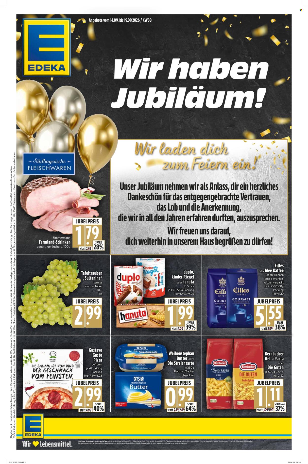 Edeka Prospekte  - 14.09.2026 - 19.09.2026. Seite 1