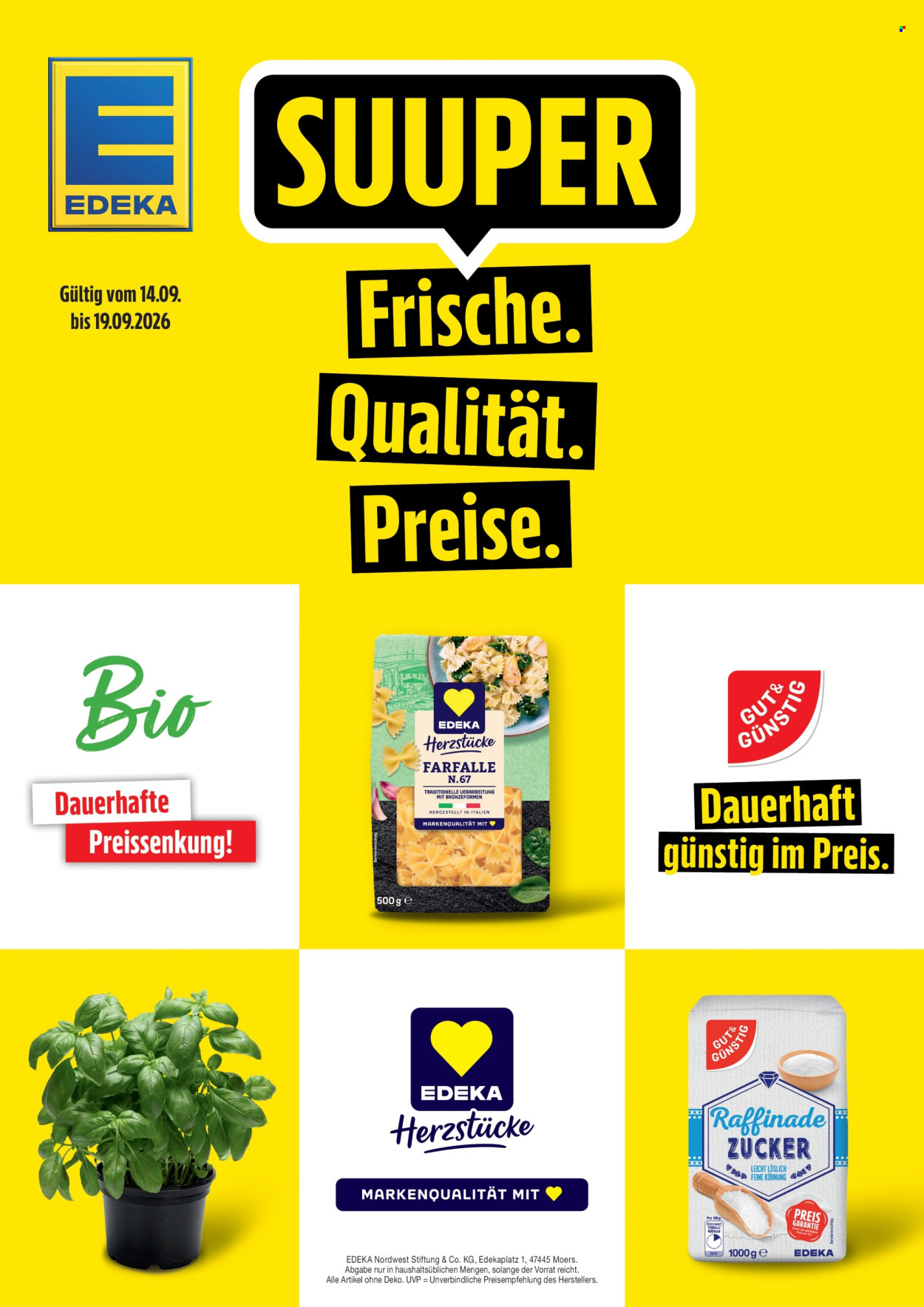 Edeka Prospekte  - 14.09.2026 - 19.09.2026. Seite 1