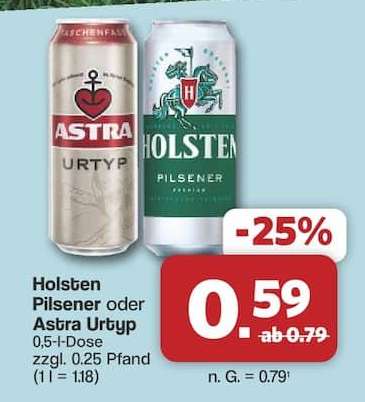Holsten Pilsener oder Astra Urtyp