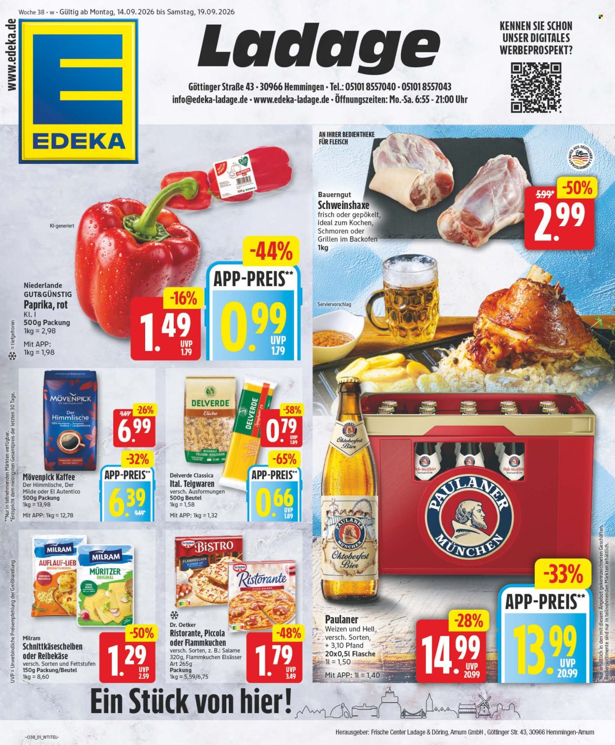 Edeka Prospekte  - 14.09.2026 - 19.09.2026. Seite 1