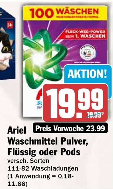 Ariel Waschmittel Pulver, Flüssig oder Pods