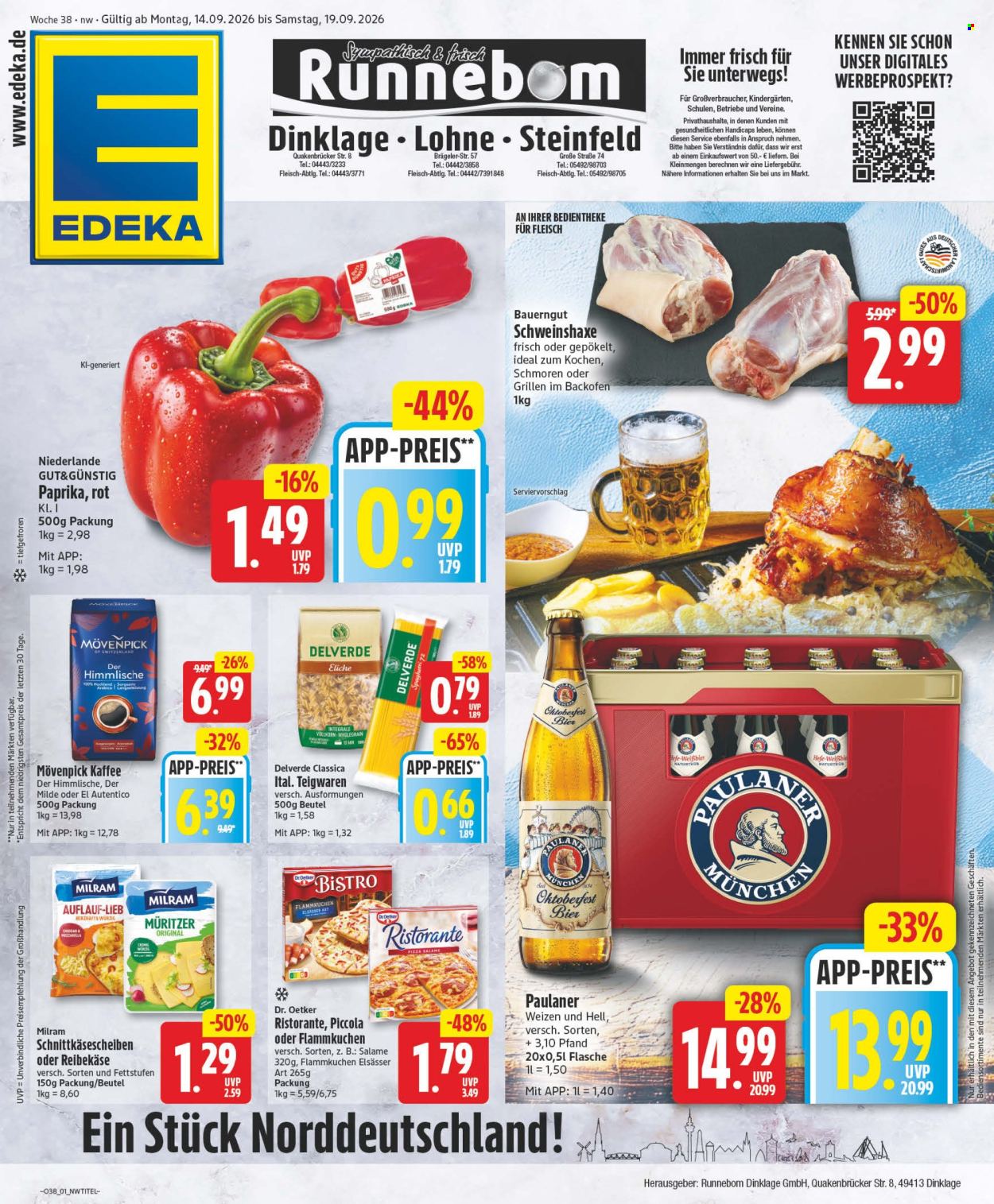Edeka Prospekte  - 14.09.2026 - 19.09.2026. Seite 1