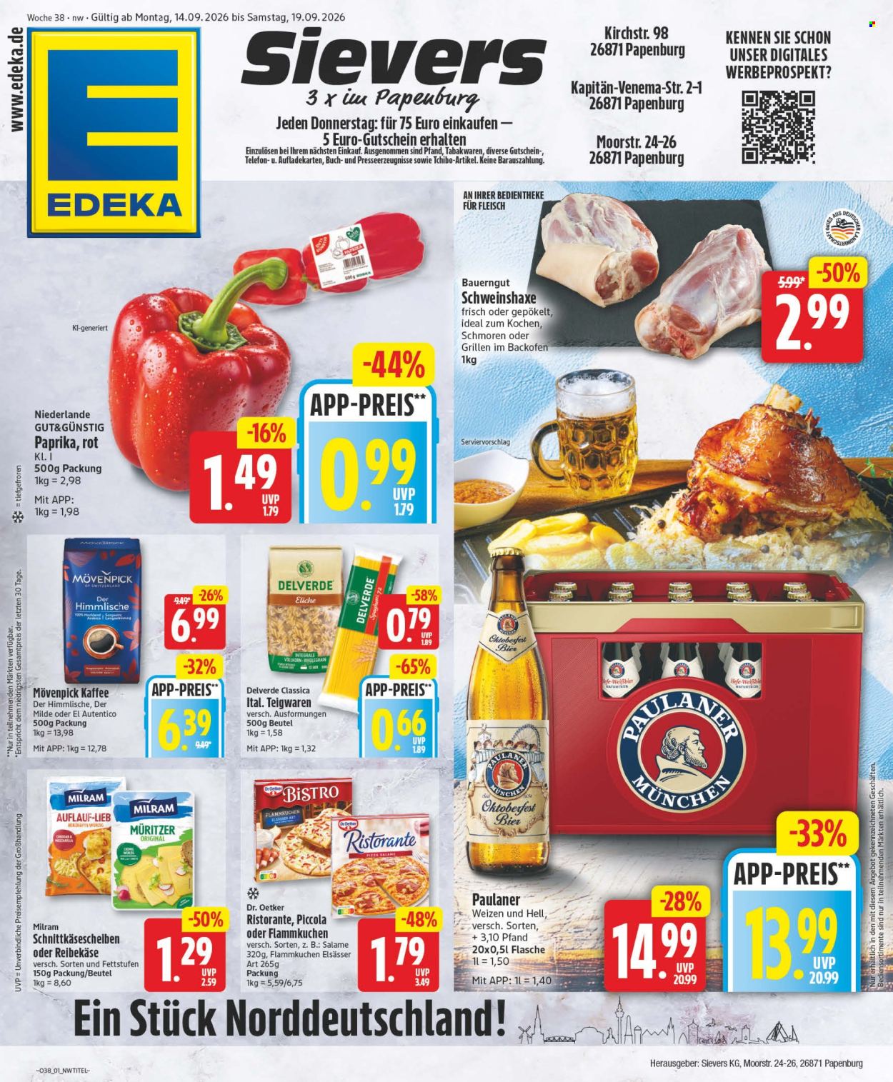 Edeka Prospekte  - 14.09.2026 - 19.09.2026. Seite 1
