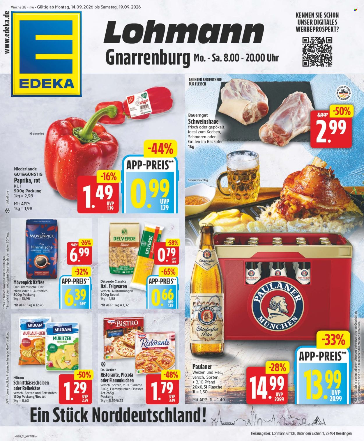 Edeka Prospekte  - 14.09.2026 - 19.09.2026. Seite 1