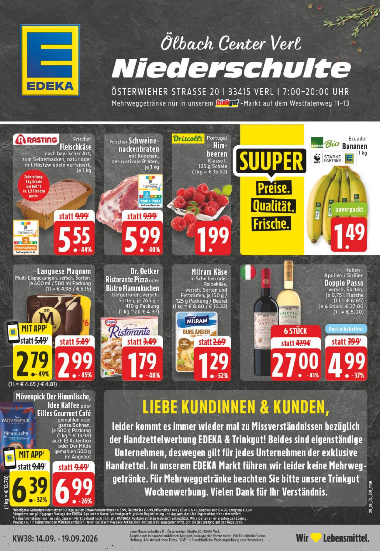 Edeka Prospekte  - 14.09.2026 - 19.09.2026. Seite 1