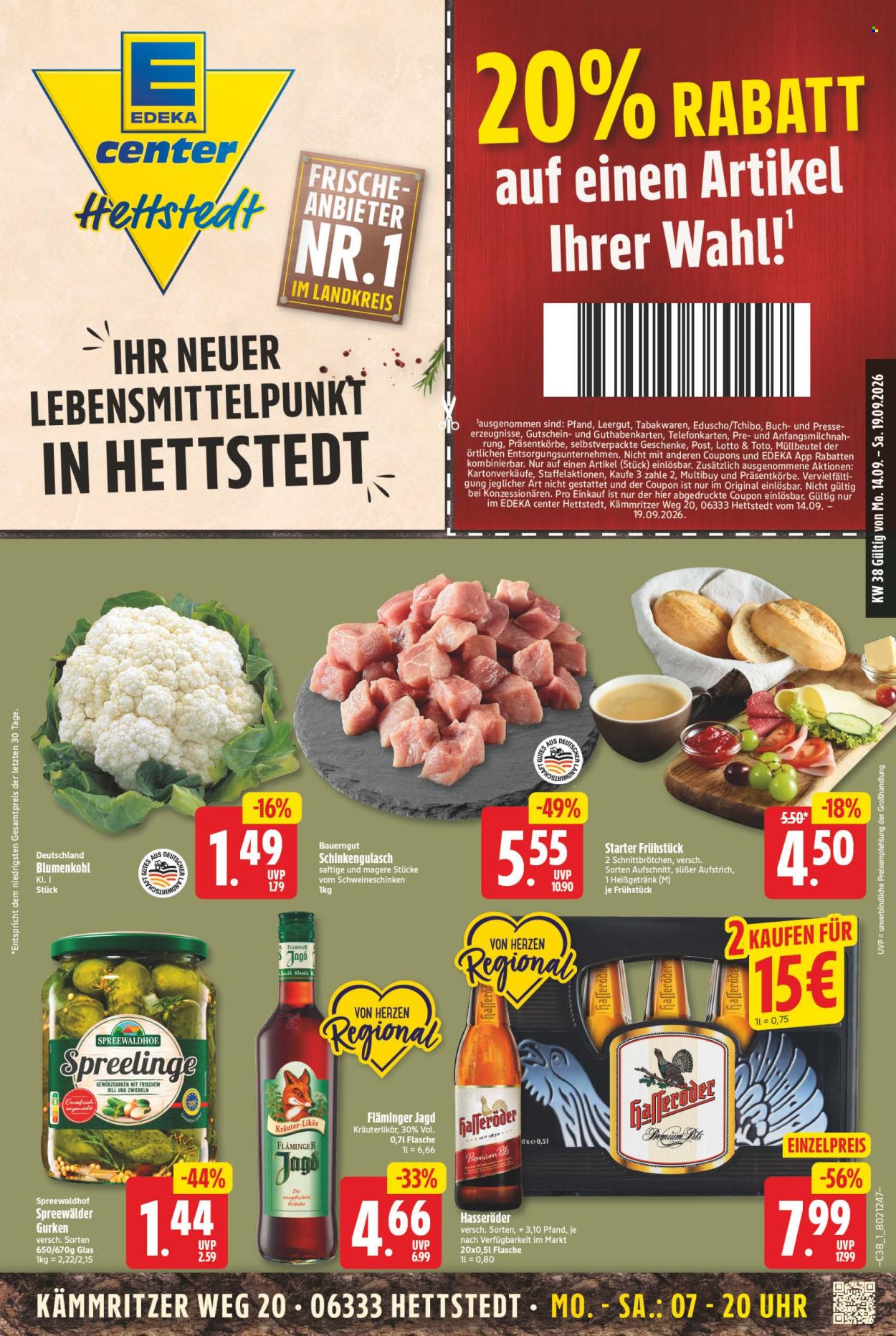 E center Prospekte  - 14.09.2026 - 19.09.2026. Seite 1
