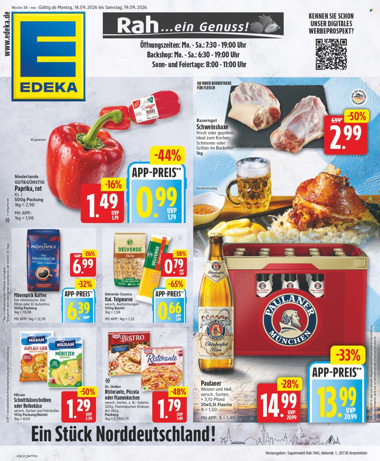 Edeka Prospekte  - 14.09.2026 - 19.09.2026. Seite 1