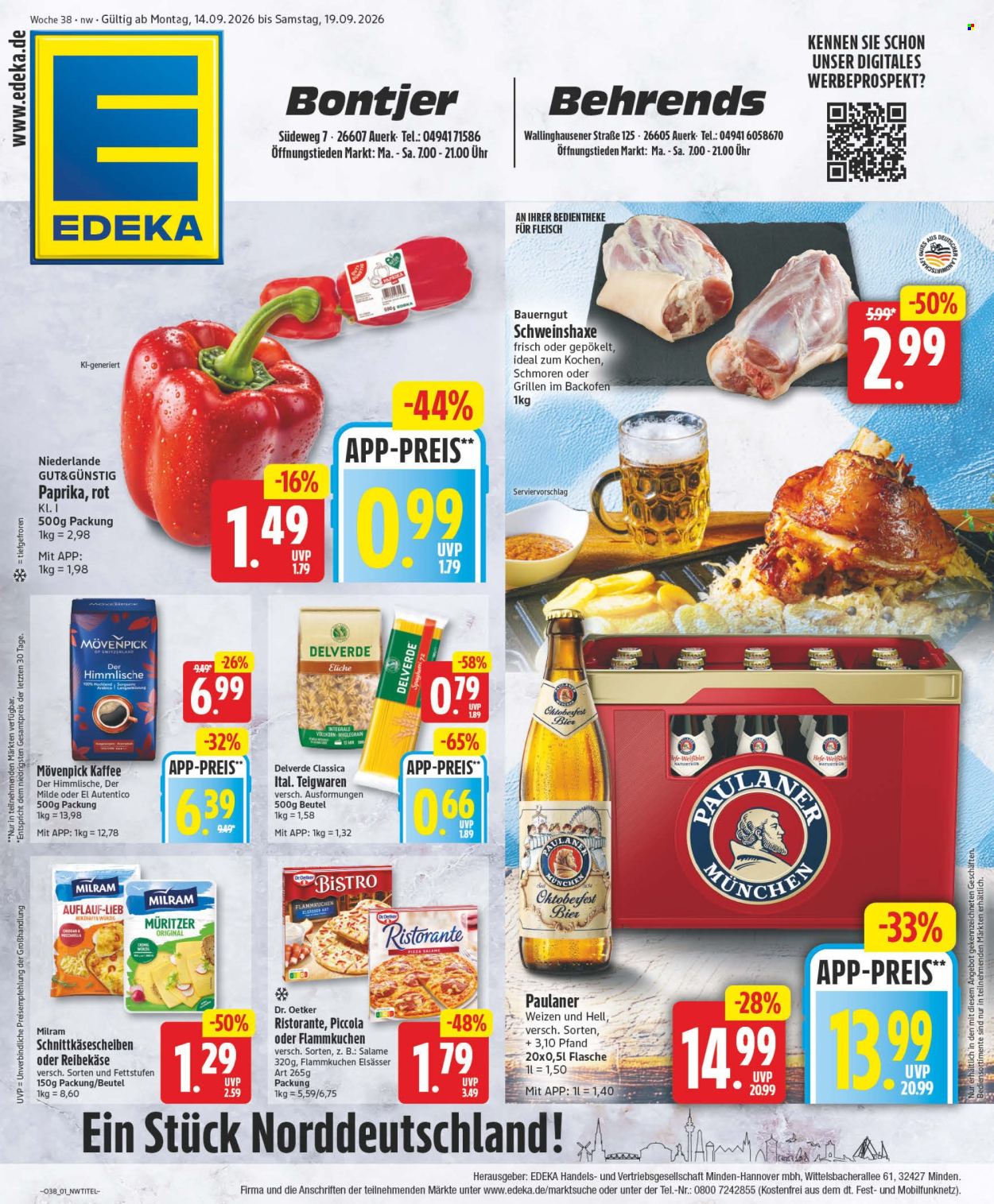 Edeka Prospekte  - 14.09.2026 - 19.09.2026. Seite 1