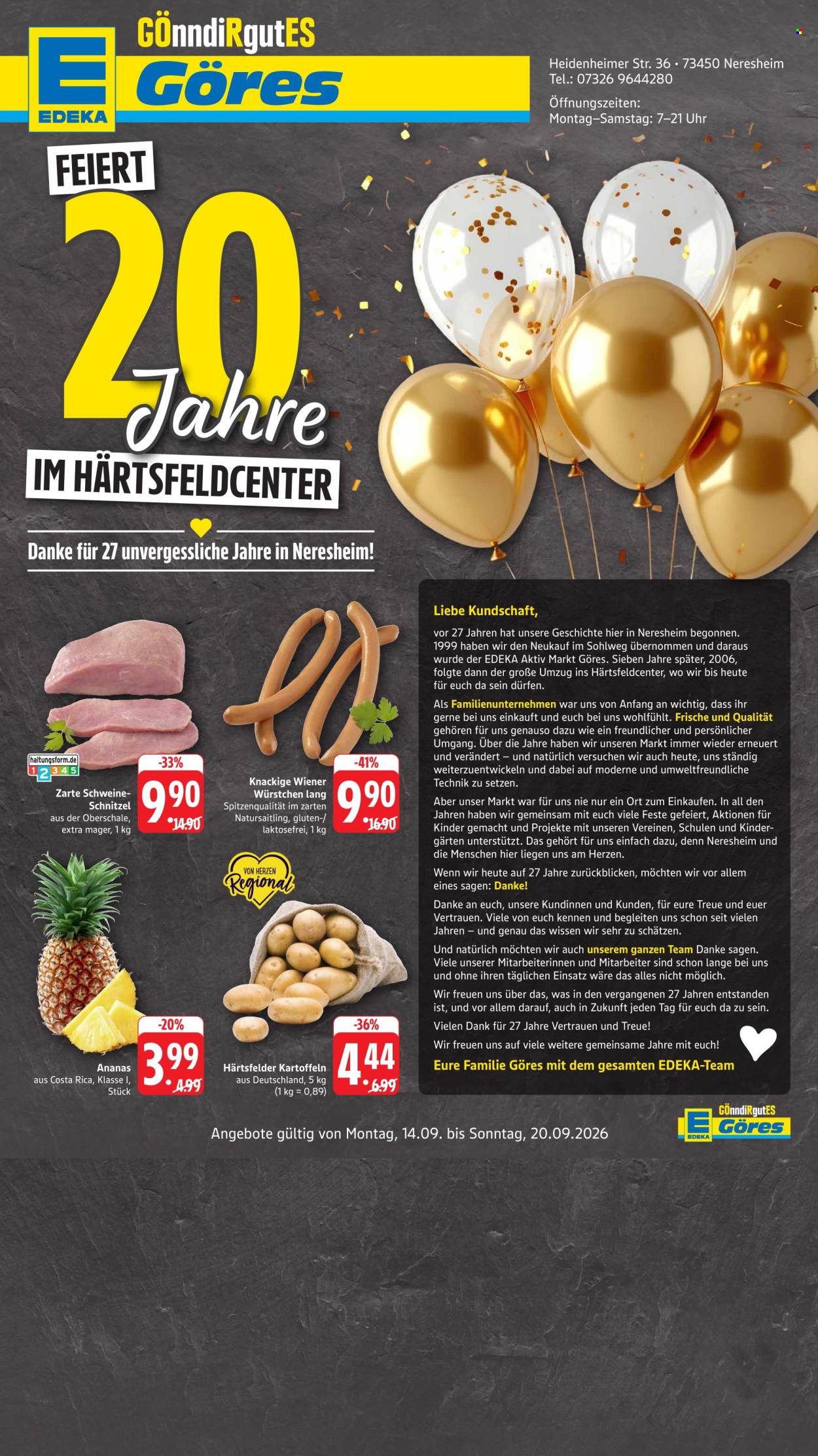 Edeka Prospekte  - 14.09.2026 - 19.09.2026. Seite 1