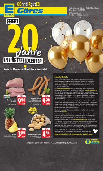 Prospekte Edeka - 14.09.2026 - 19.09.2026.