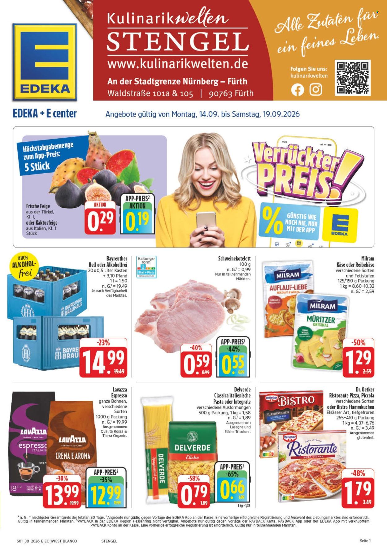 E center Prospekte  - 14.09.2026 - 19.09.2026. Seite 1