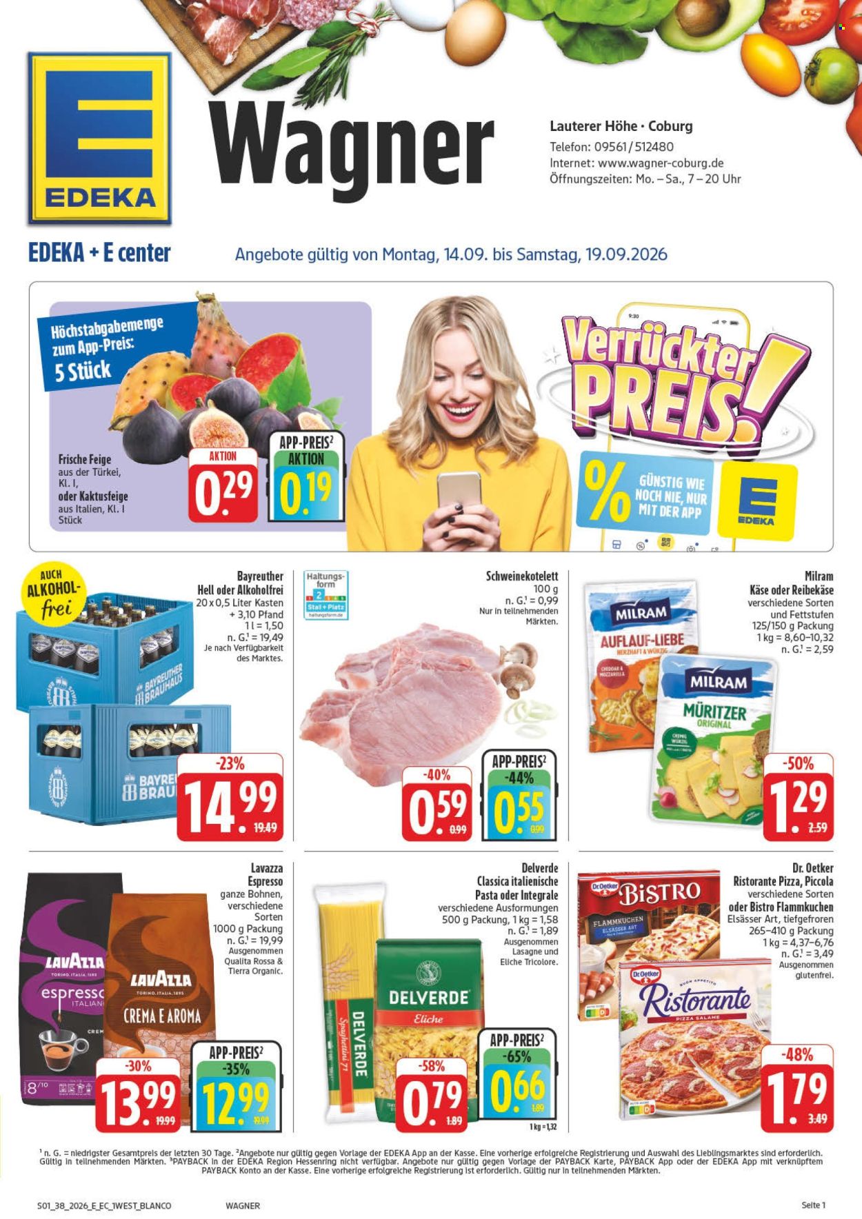 E center Prospekte  - 14.09.2026 - 19.09.2026. Seite 1