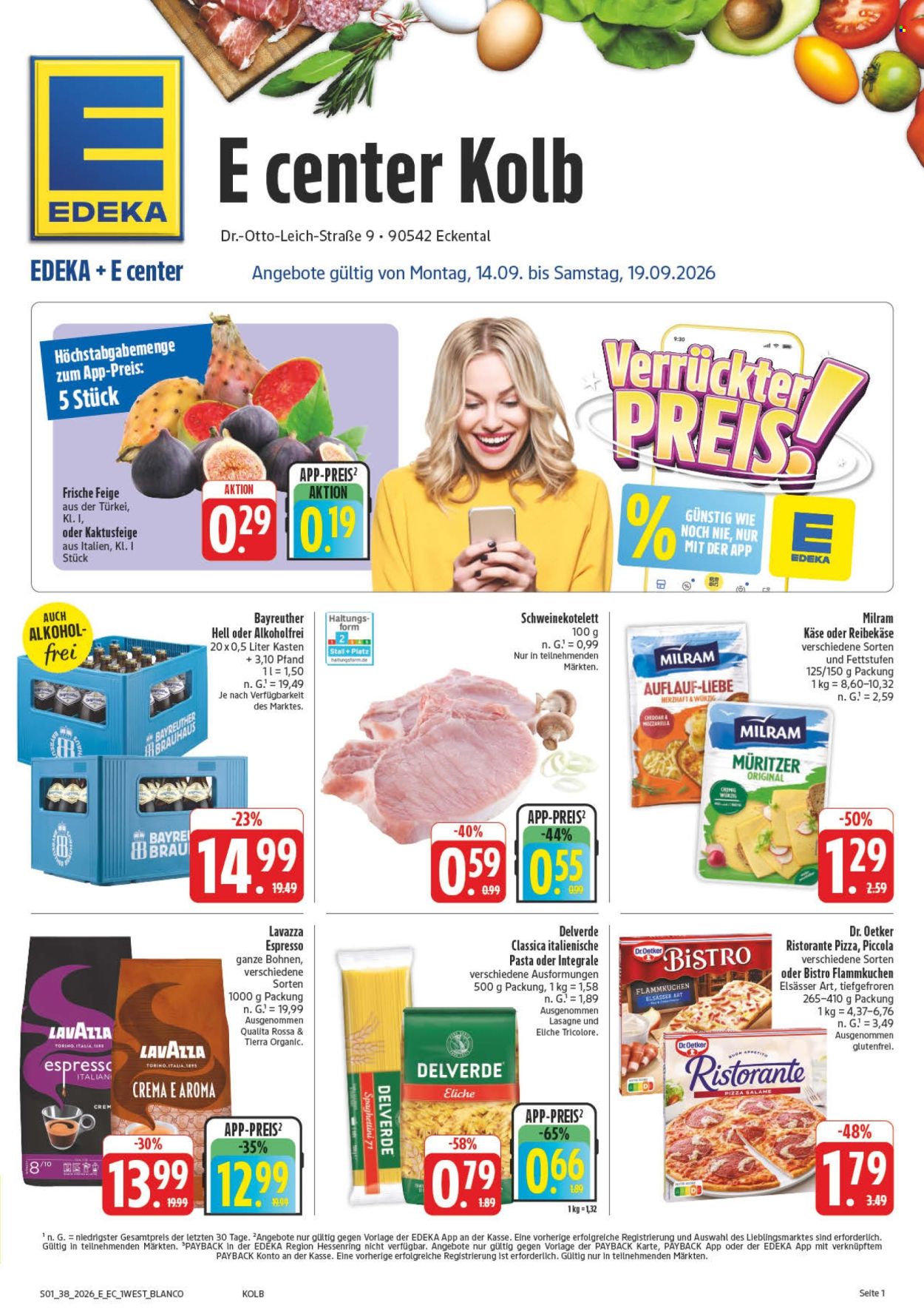 E center Prospekte  - 14.09.2026 - 19.09.2026. Seite 1
