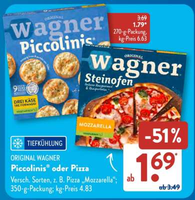 Original Wagner Piccolinis oder Pizza