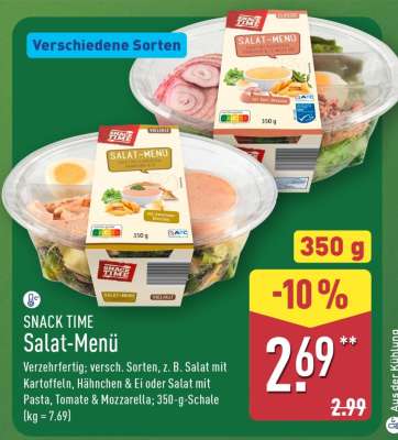 SNACK TIME Salat-Menü