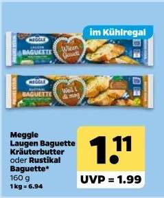 Meggle Laugen Baguette Kräuterbutter oder Rustikal Baguette