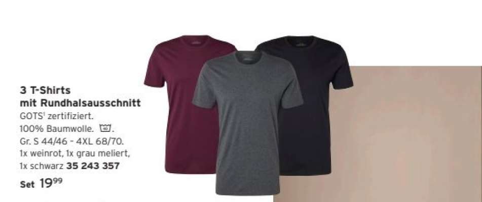 3 T-Shirts mit Rundhalsausschnitt