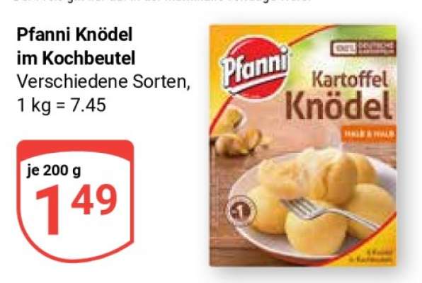 Pfanni Knödel im Kochbeutel