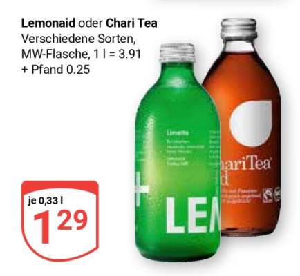 Lemonaid oder Chari Tea
