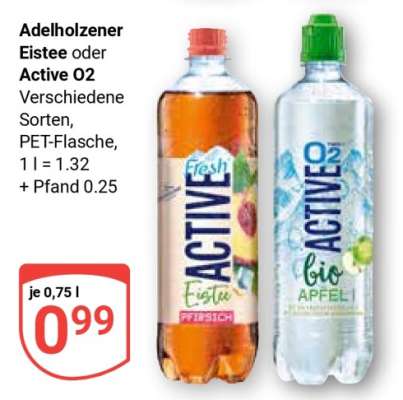 Adelholzener Eistee oder Active O2