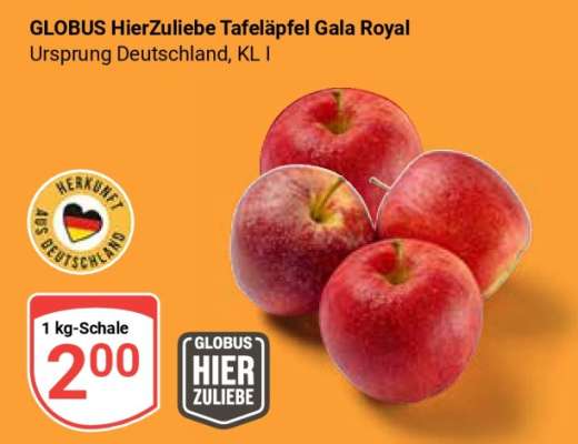 GLOBUS HierZuliebe Tafeläpfel „Gala Royal“
