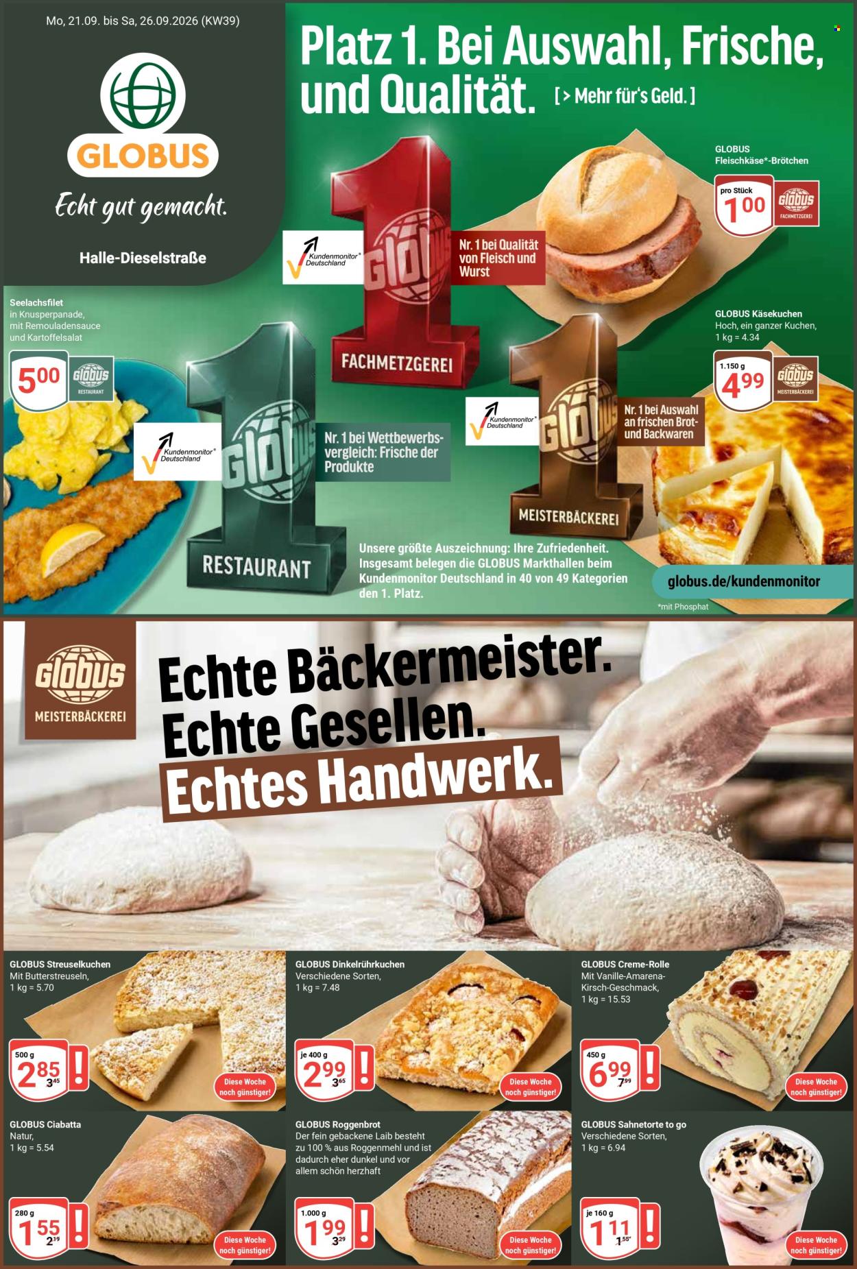 Globus Prospekte  - 21.09.2026 - 26.09.2026. Seite 1