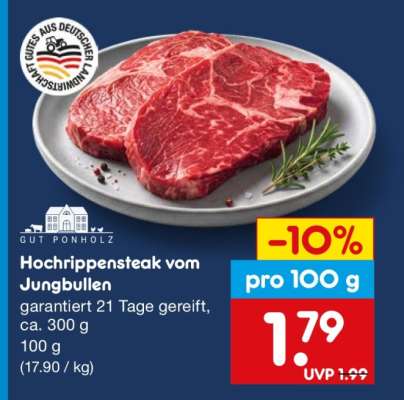 Hochrippensteak vom Jungbullen