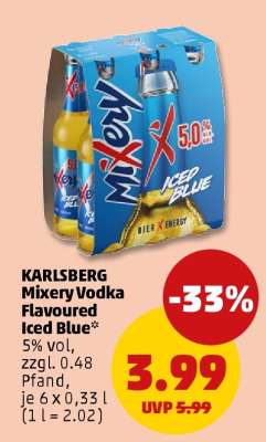 KARLSBERG Mixery Vodka Flavoured Iced Blue