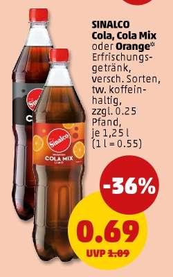 SINALCO Cola, Cola Mix oder Orange