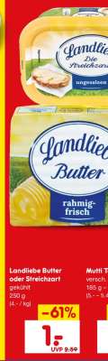 Landliebe Butter oder Streichzart