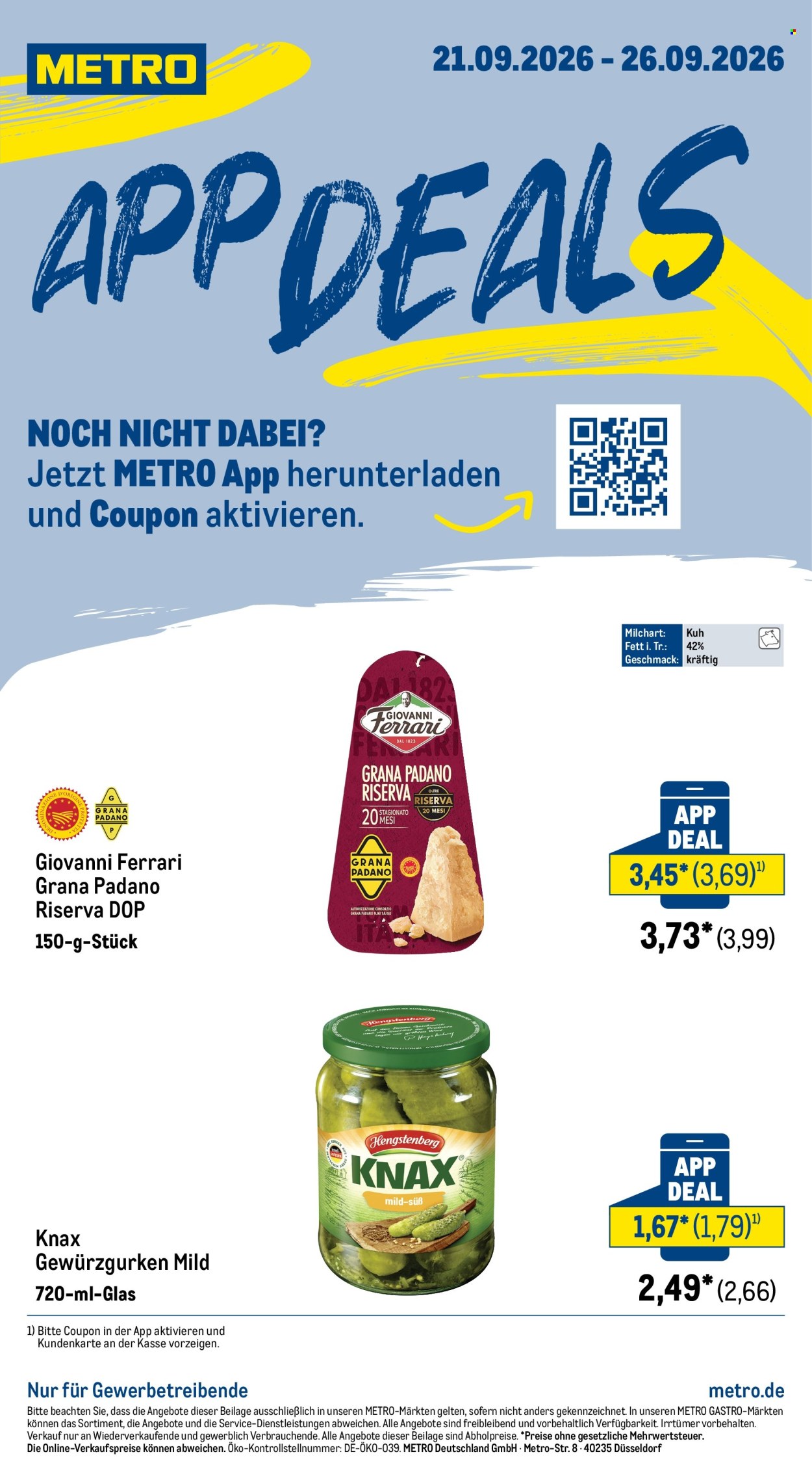 Metro Prospekte  - 21.09.2026 - 26.09.2026. Seite 1