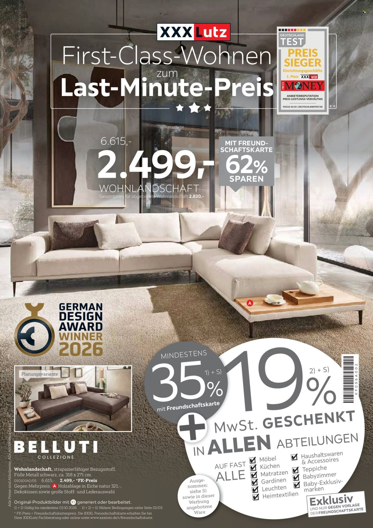 XXXLutz Prospekte  - 19.09.2026 - 3.10.2026. Seite 1