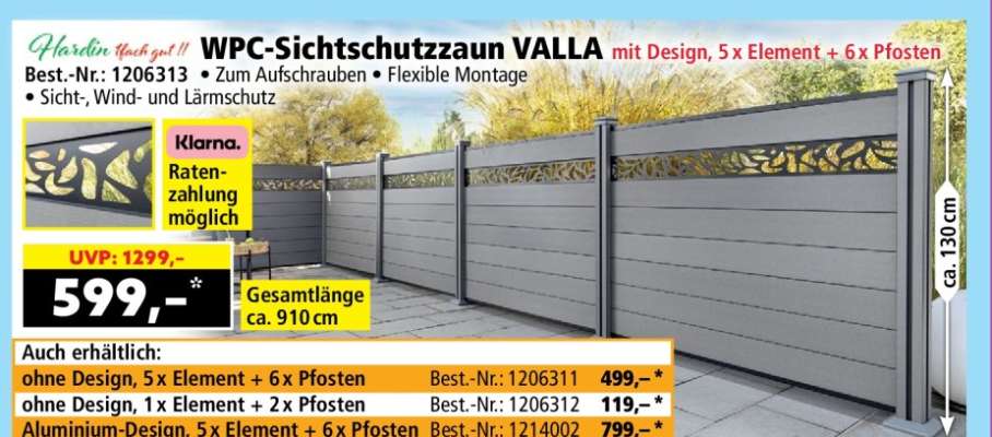 WPC-Sichtschutzzaun VALLA
