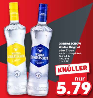 GORBATSCHOW Wodka Original oder Citron