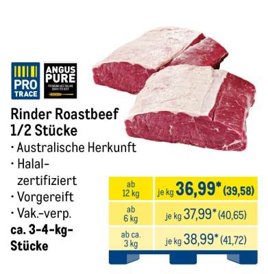 Rinder Roastbeef 1/2 Stücke