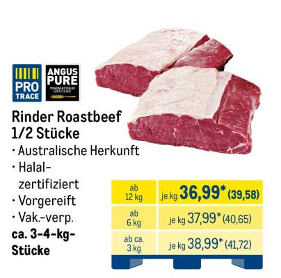 Rinder Roastbeef 1/2 Stücke